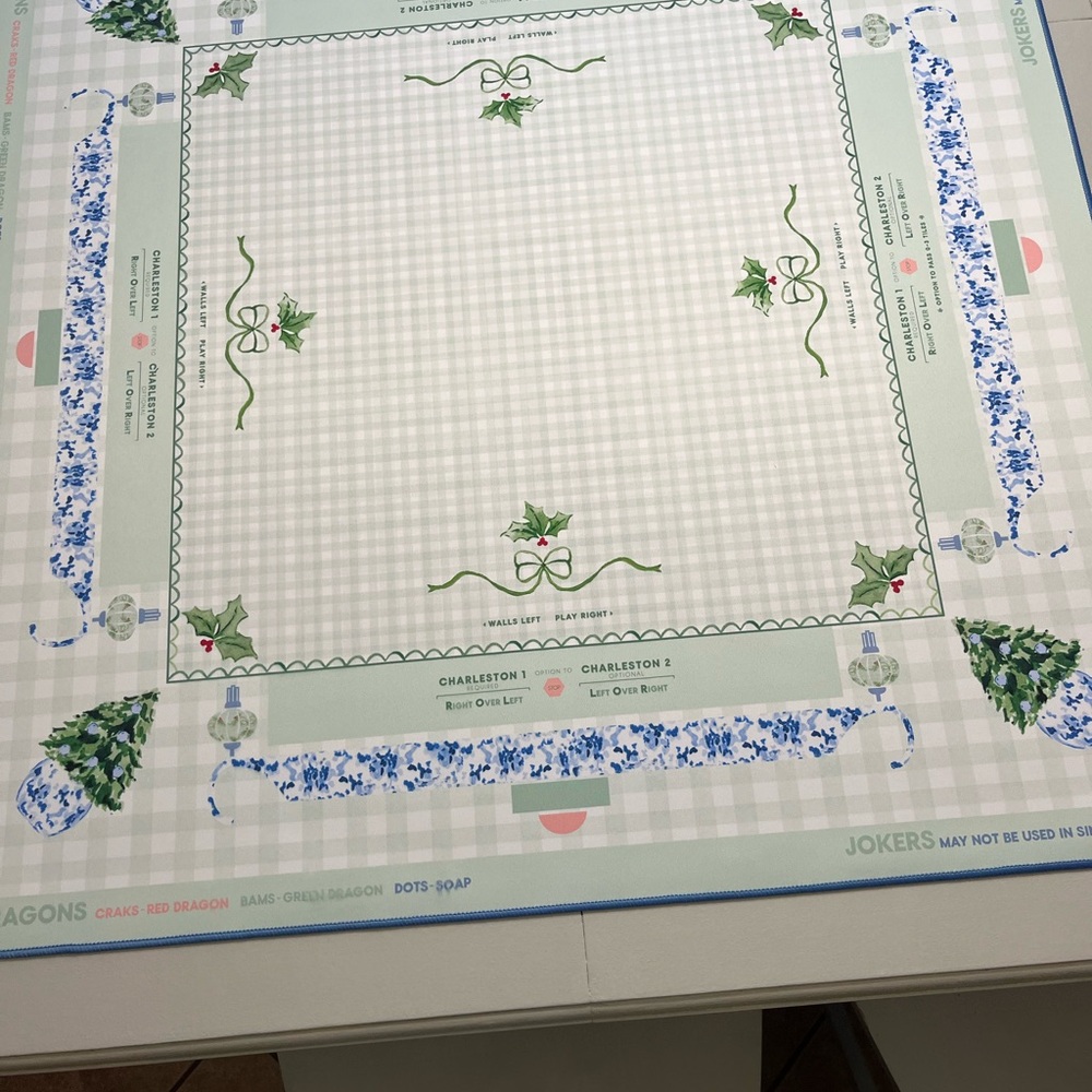 Festive Holly Print Tablecloth Square